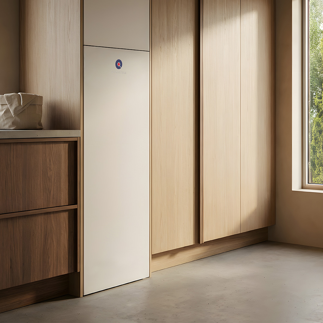 Qvantum QE frånluftsvärmepump in laundryroom