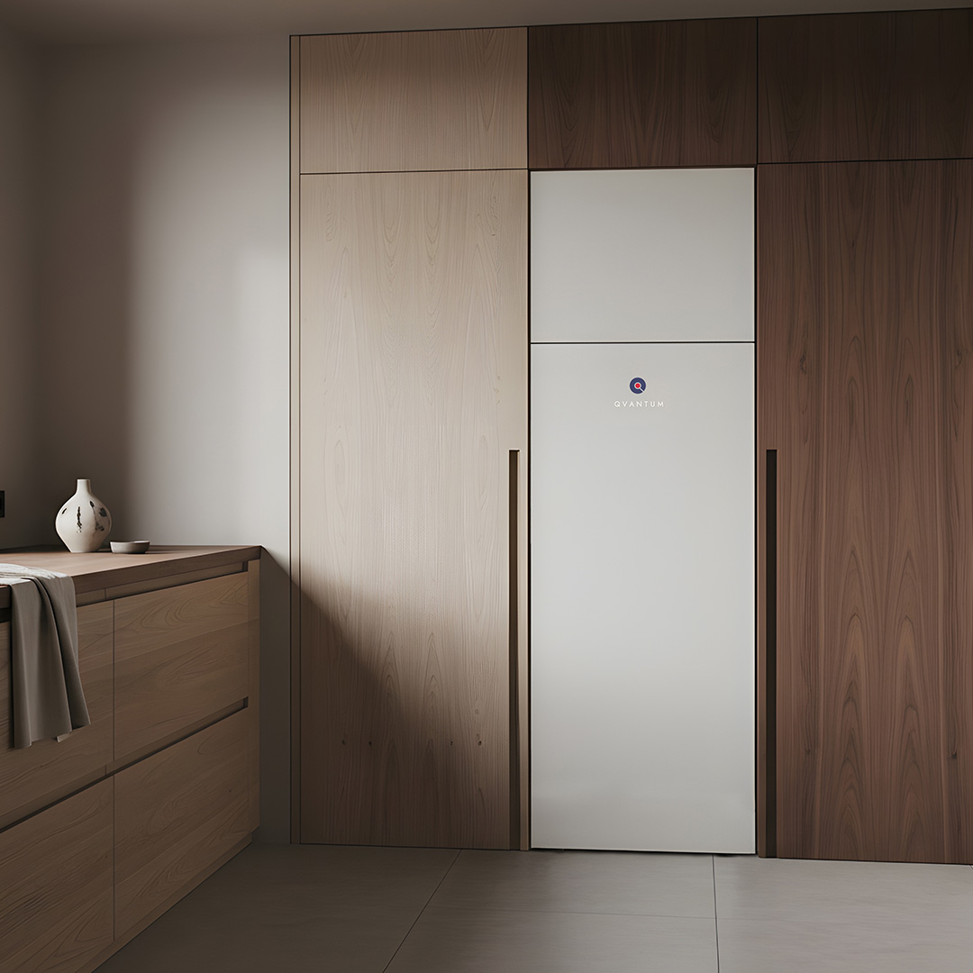 Qvantum QE frånluftsvärmepump in laundryroom