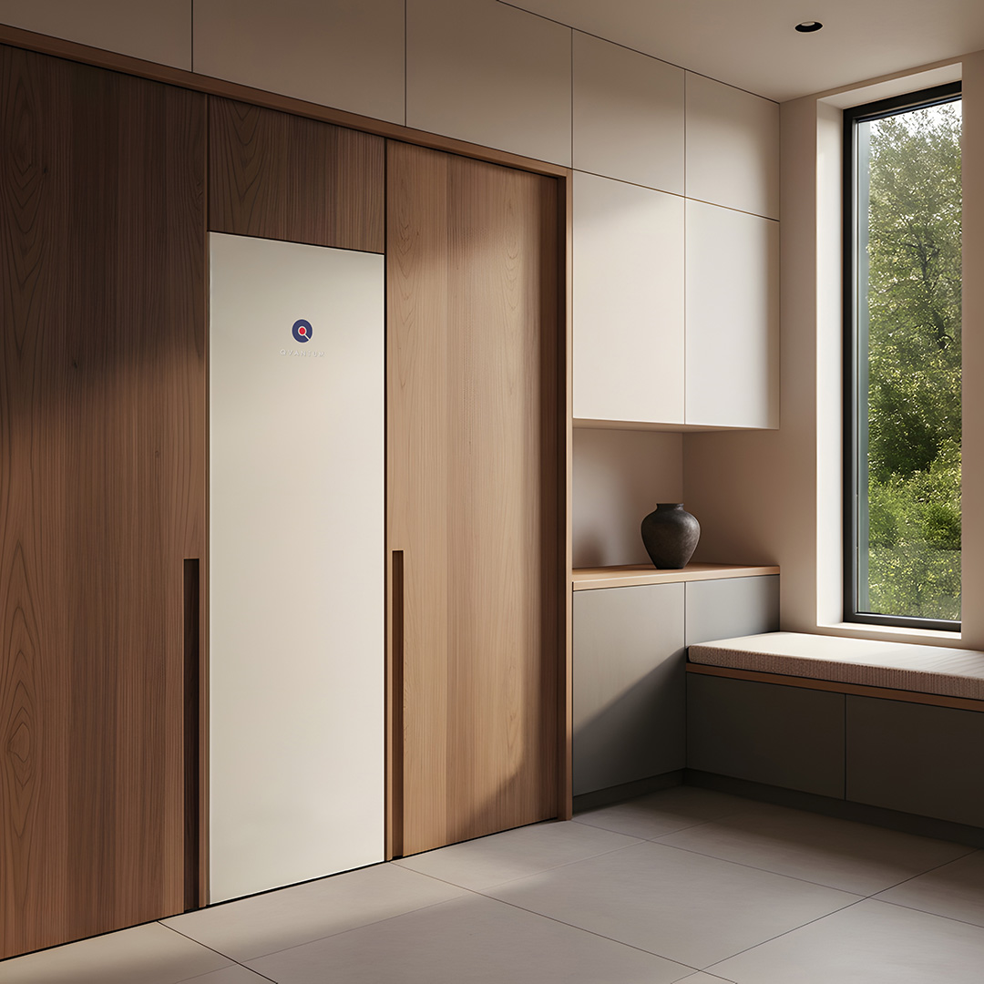 Qvantum QE frånluftsvärmepump in laundryroom