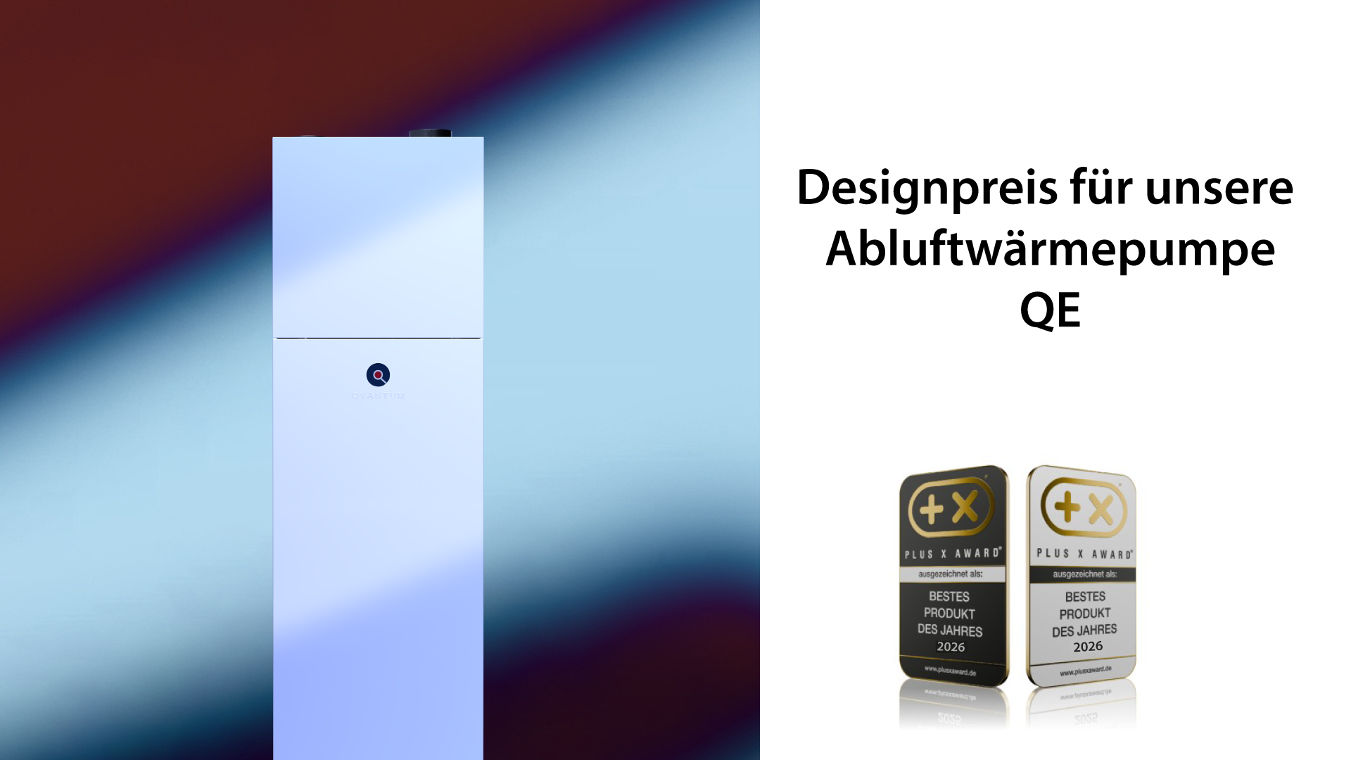 Plux X-Award für unser QE Abluftwärmepumpe